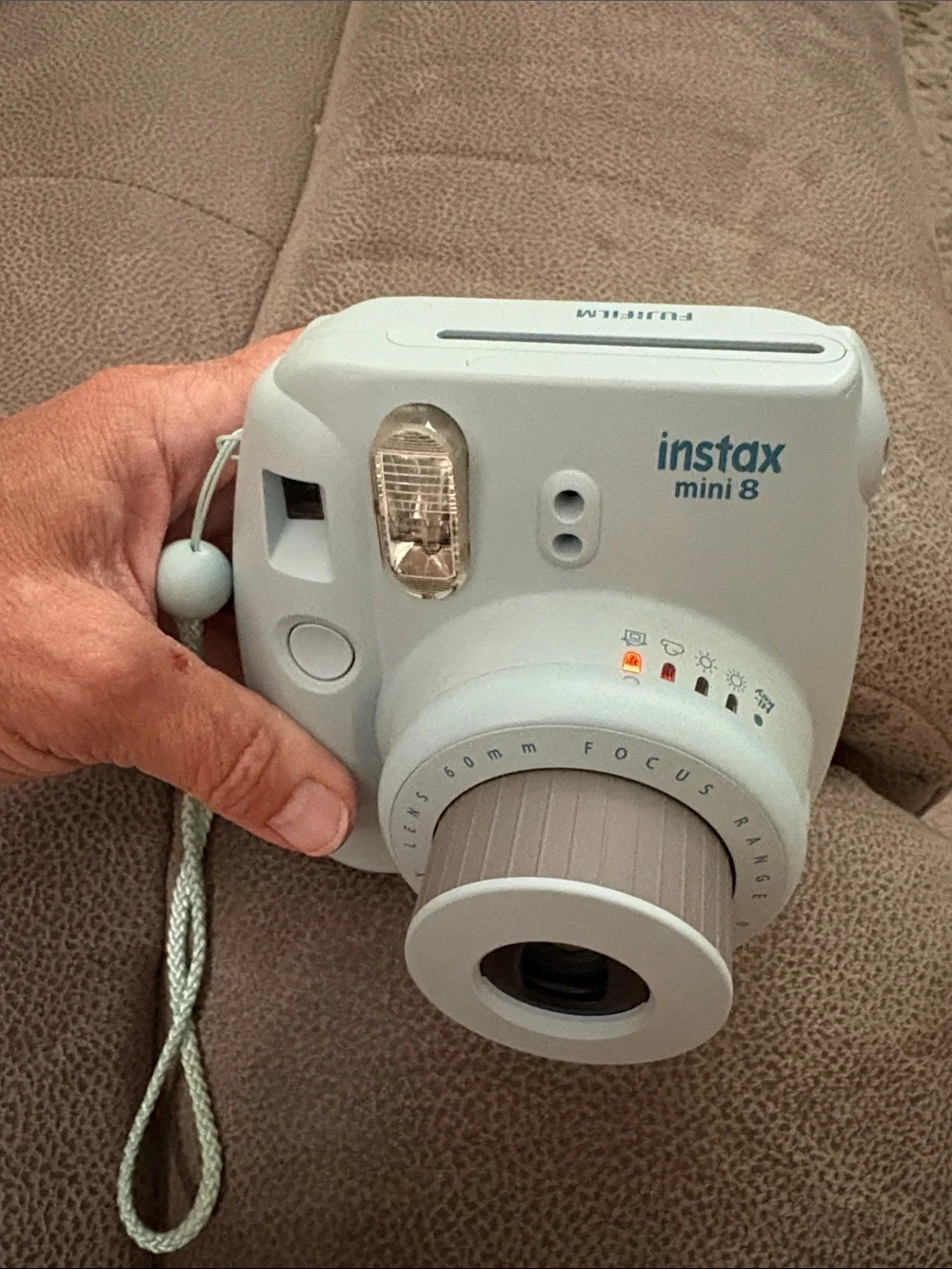 Fujifilm instax mini 8 Instant Camera in blue. Batteries included, but no film.